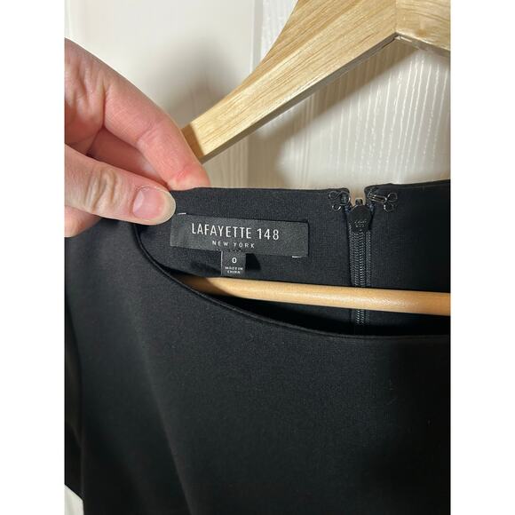 Lafayette 184 New York Black Peplum Dress - Picture 2 of 8